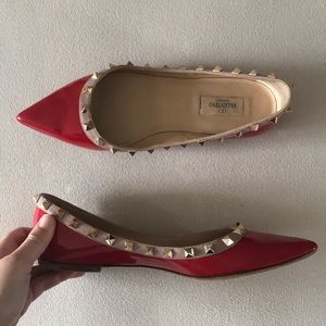 Red Valentino Rockstud Flats - Size 38